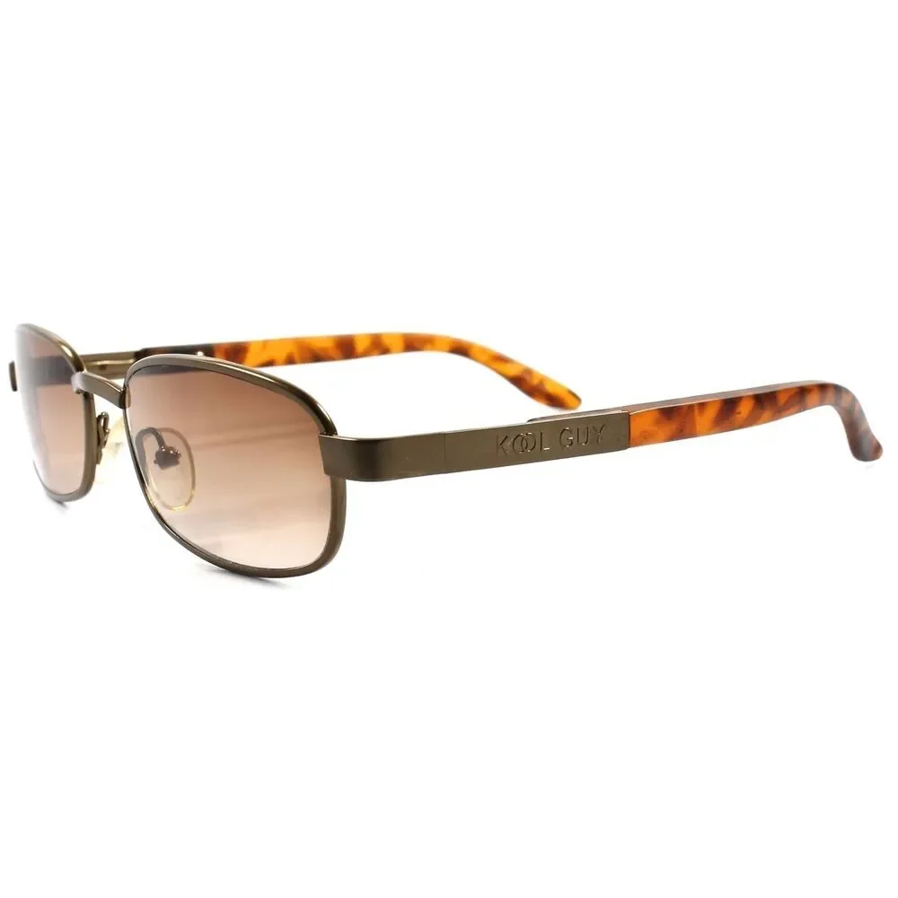 Classic Retro Indie Old School Mens Womens Brown Rectangle Hipster Sunglasses